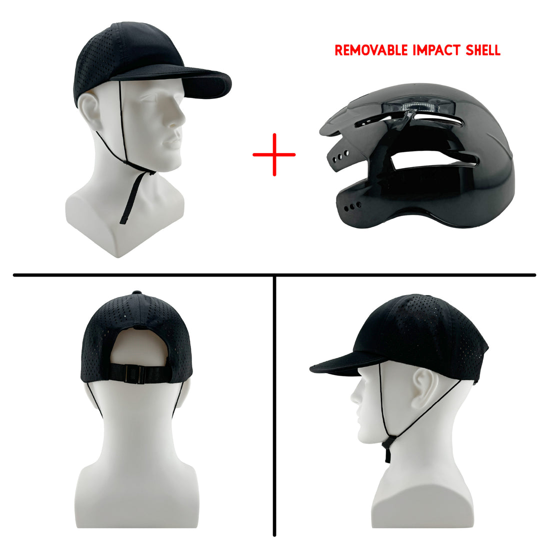 Black Surf Brain Hat (with shell)